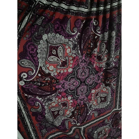 Chicos Womens Dress Maxi Size 1 Paisley Handkerchief Print Boho Stretch Tank - Picture 5 of 5